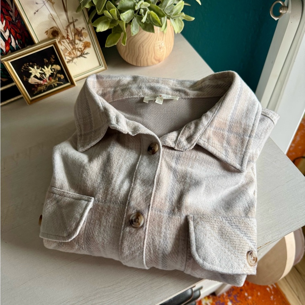 Total Flirt Lightweight Fleece Flannel Jacket/ Shirt
